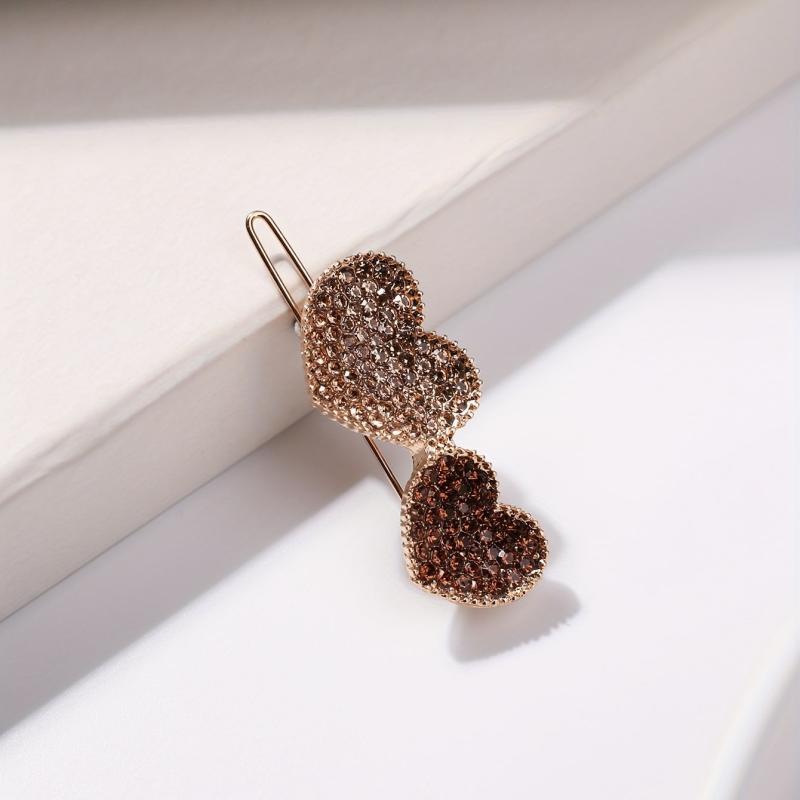 Rhinestone Heart Hair Clip Side Clip Hair Accessories