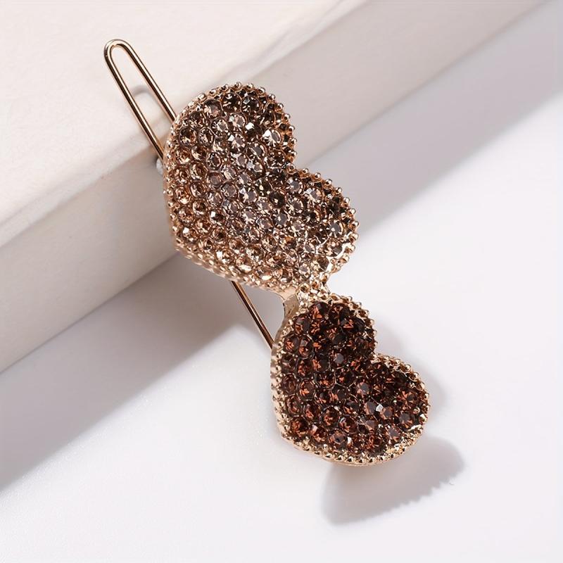 Rhinestone Heart Hair Clip Side Clip Hair Accessories