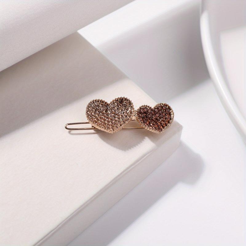 Rhinestone Heart Hair Clip Side Clip Hair Accessories