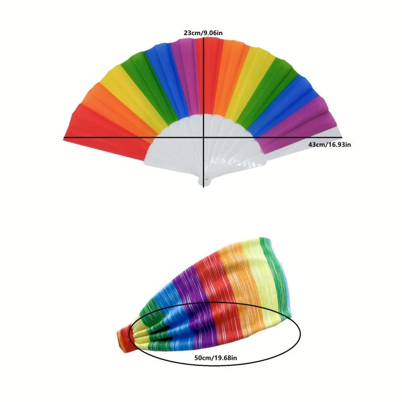 Rainbow Fan & Headband Combo Pride Month Accessories