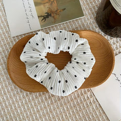 5pcs Polka Dot Print Hair Rope Scrunchies Girls Hair Tie Ponytail Holder