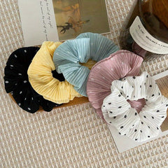 5pcs Polka Dot Print Hair Rope Scrunchies Girls Hair Tie Ponytail Holder
