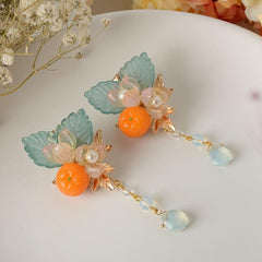 Vintage Chinese Style Orange Hair Pin Cheongsam Hair Accessories