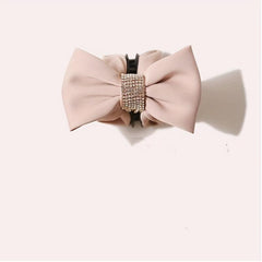 Small Bow Hair Claw With Rhinestone Tassel Nonslip Ponytail Holder
