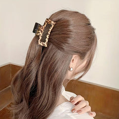 Leopard Print Hollow Hair Claw Large Hair Clip Hair Accessories