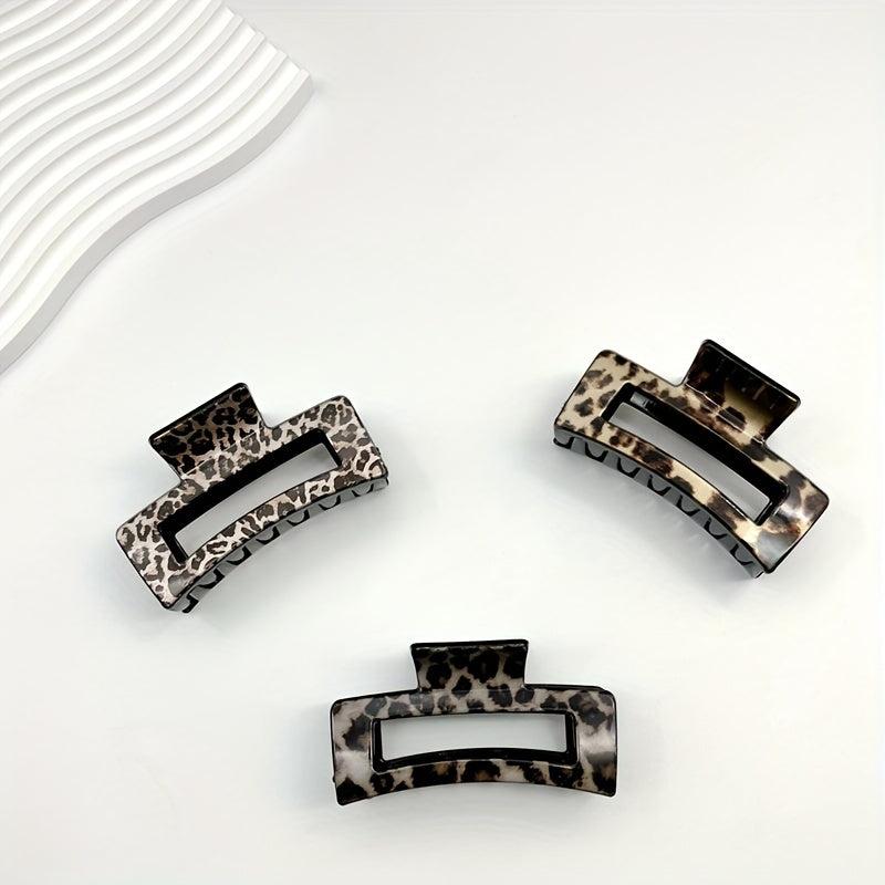 Leopard Print Hollow Hair Claw Large Hair Clip Hair Accessories