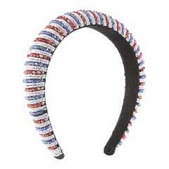 Rice Beaded Hair Band Contrast Bead Wide Headband