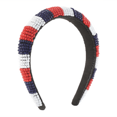 Rice Beaded Hair Band Contrast Bead Wide Headband