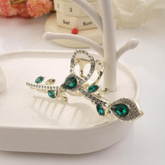 Crystal Leaf Hair Claw Clip Rhinestone Hair Claw Nonslip Ponytail Holder