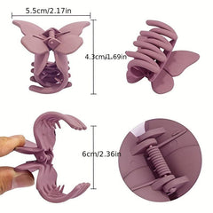 Frosted Butterfly Hair Claw Solid Style Nonslip Ponytail Holder