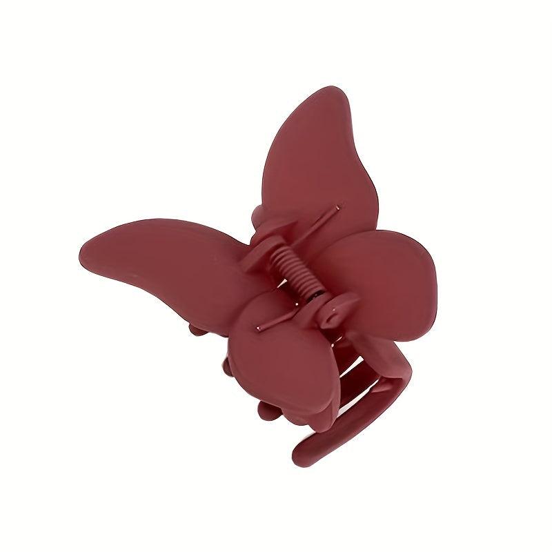 Frosted Butterfly Hair Claw Solid Style Nonslip Ponytail Holder
