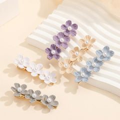 5pcs Pearl Flower Hairclip Barrette Hairpin Snap Clip Party Prom