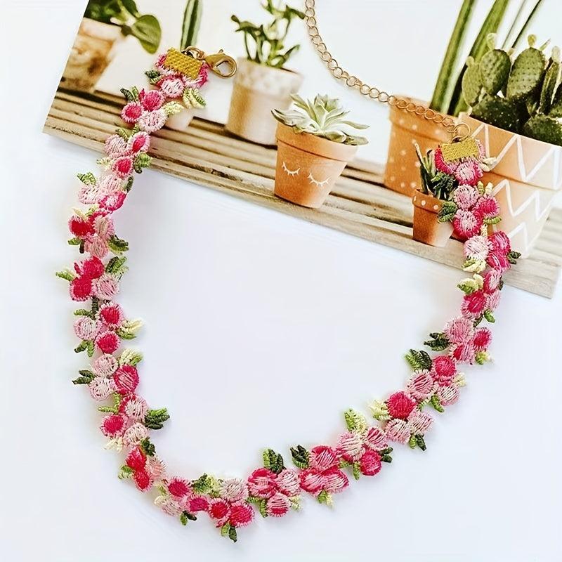 2pcs Floral Choker Necklace Clavicle Chain for Women