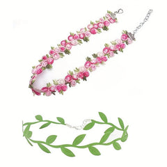 2pcs Floral Choker Necklace Clavicle Chain for Women