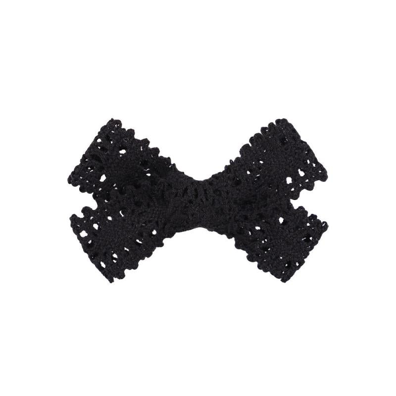 Hollow Knitted Bow Hair Clip Duck Billed Clip for Side Hair Bang