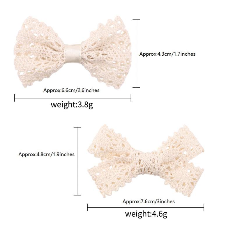 Hollow Knitted Bow Hair Clip Duck Billed Clip for Side Hair Bang
