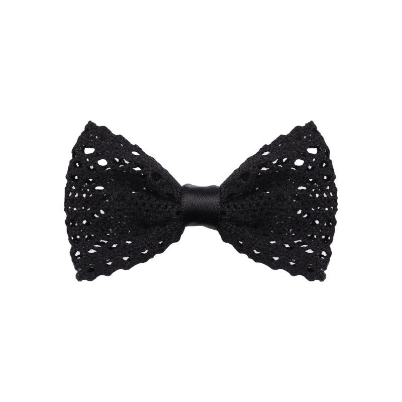 Hollow Knitted Bow Hair Clip Duck Billed Clip for Side Hair Bang