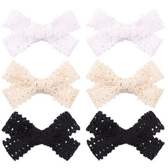 Hollow Knitted Bow Hair Clip Duck Billed Clip for Side Hair Bang