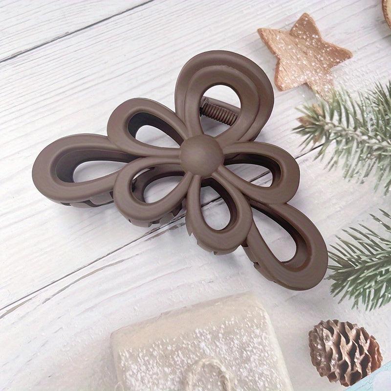 Large Flower Hollowed Hair Claw for Women