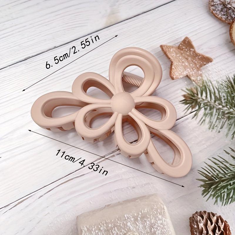 Large Flower Hollowed Hair Claw for Women