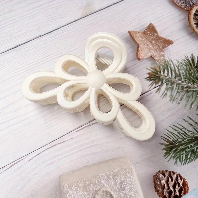 Large Flower Hollowed Hair Claw for Women