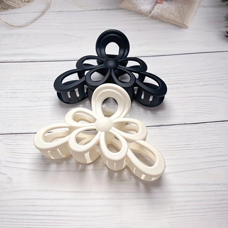 Large Flower Hollowed Hair Claw for Women