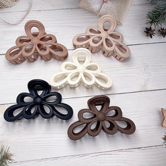 Large Flower Hollowed Hair Claw for Women