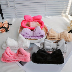 Colorful Bowknot Headband Elastic Hairband for Face Washing Spa