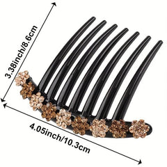 Vintage Rhinestone Flower Hair Comb Pin