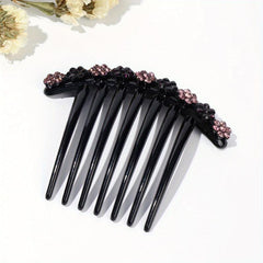 Vintage Rhinestone Flower Hair Comb Pin