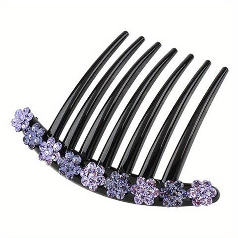 Vintage Rhinestone Flower Hair Comb Pin