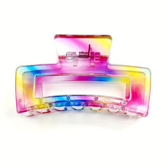 3pcs Rainbow Hair Claw Nonslip Ponytail Holder Shark Claw