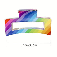 3pcs Rainbow Hair Claw Nonslip Ponytail Holder Shark Claw