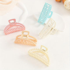 5pcs Beaded Hair Claw Clip Jelly Nonslip Ponytail Holder Shark Claw