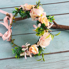 Boho Flower Wreath Headband for Women Travel Beach Party