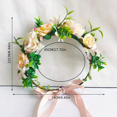 Boho Flower Wreath Headband for Women Travel Beach Party