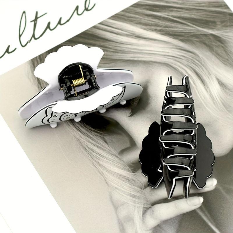 Acrylic Flower Hair Claw Clips Rhinestone Ponytail Holder Women Girls Hair Clip