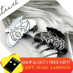 Acrylic Flower Hair Claw Clips Rhinestone Ponytail Holder Women Girls Hair Clip