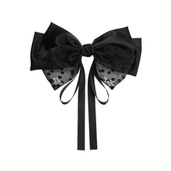 Pearl Bow Hair Clip with Long Ribbon