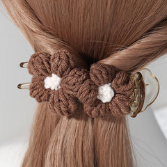 Knitted Flower Hair Clip Duck Bill Style