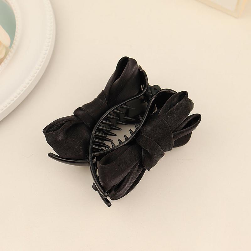 Mesh Bow Hair Claw Clip Nonslip Ponytail Bun Holder