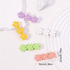 5pcs Candy Flower Hair Clip Duck Billed Clip For Hair Bang Braids