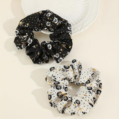 2pcs Boho Foral Print Scrunchies Hair Tie Glod Sparkle Hair Rope