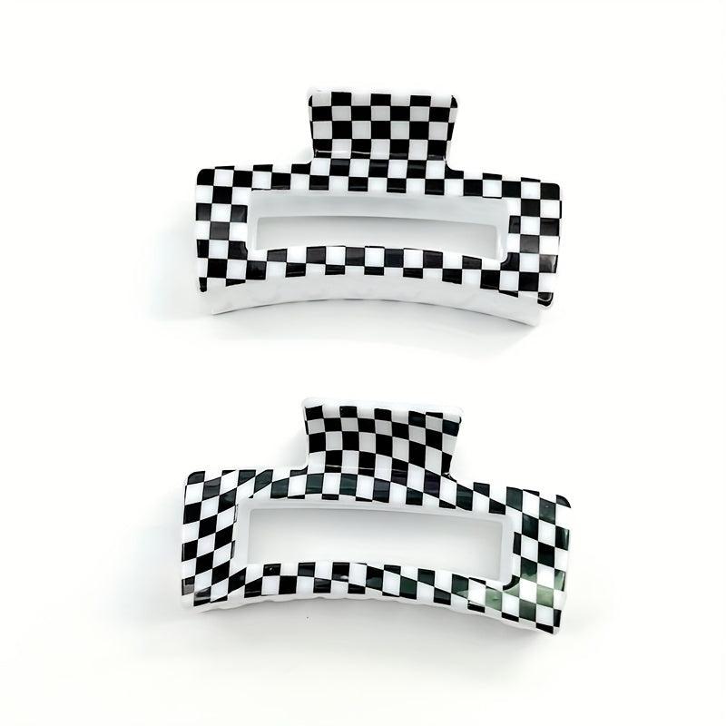 Plaid Pattern Hollow Hair Claw Shark Claw Hair Accessories