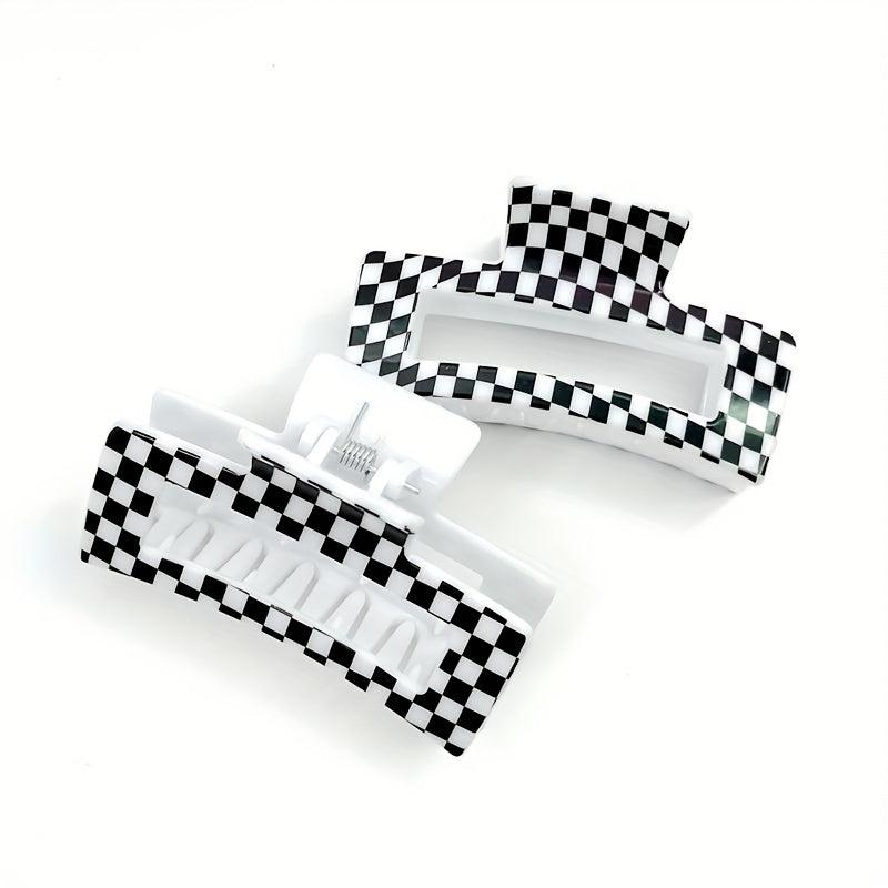 Plaid Pattern Hollow Hair Claw Shark Claw Hair Accessories