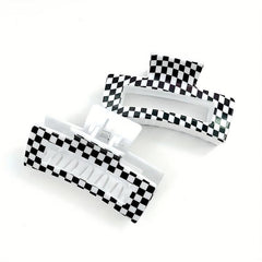 Plaid Pattern Hollow Hair Claw Shark Claw Hair Accessories