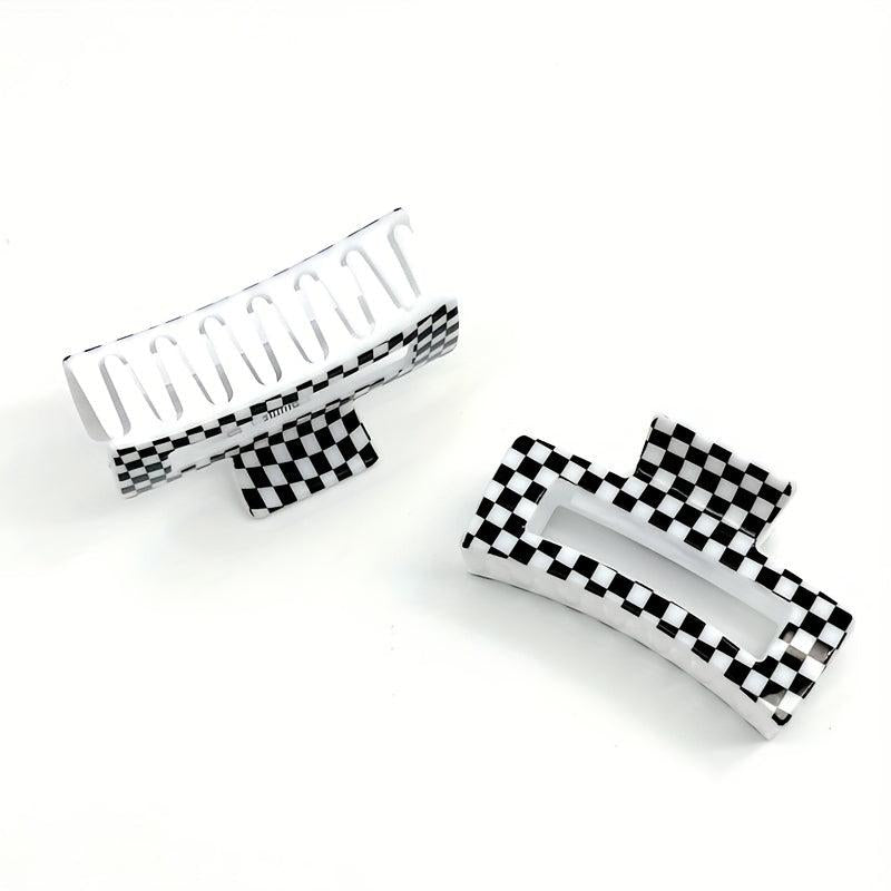 Plaid Pattern Hollow Hair Claw Shark Claw Hair Accessories
