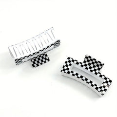 Plaid Pattern Hollow Hair Claw Shark Claw Hair Accessories