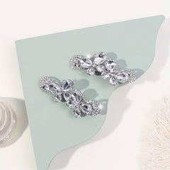2pcs Rhinestone Butterfly Hair Clip, Glitter Duck Billed Alloy Clip