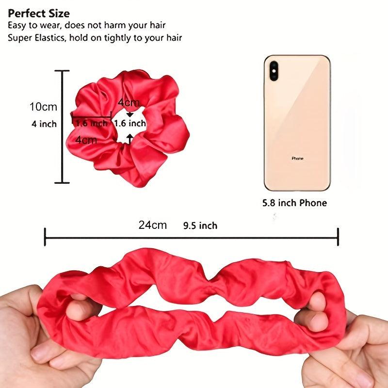 10PCS High Elasticity Hair Ties Solid Color Scrunchies for Women